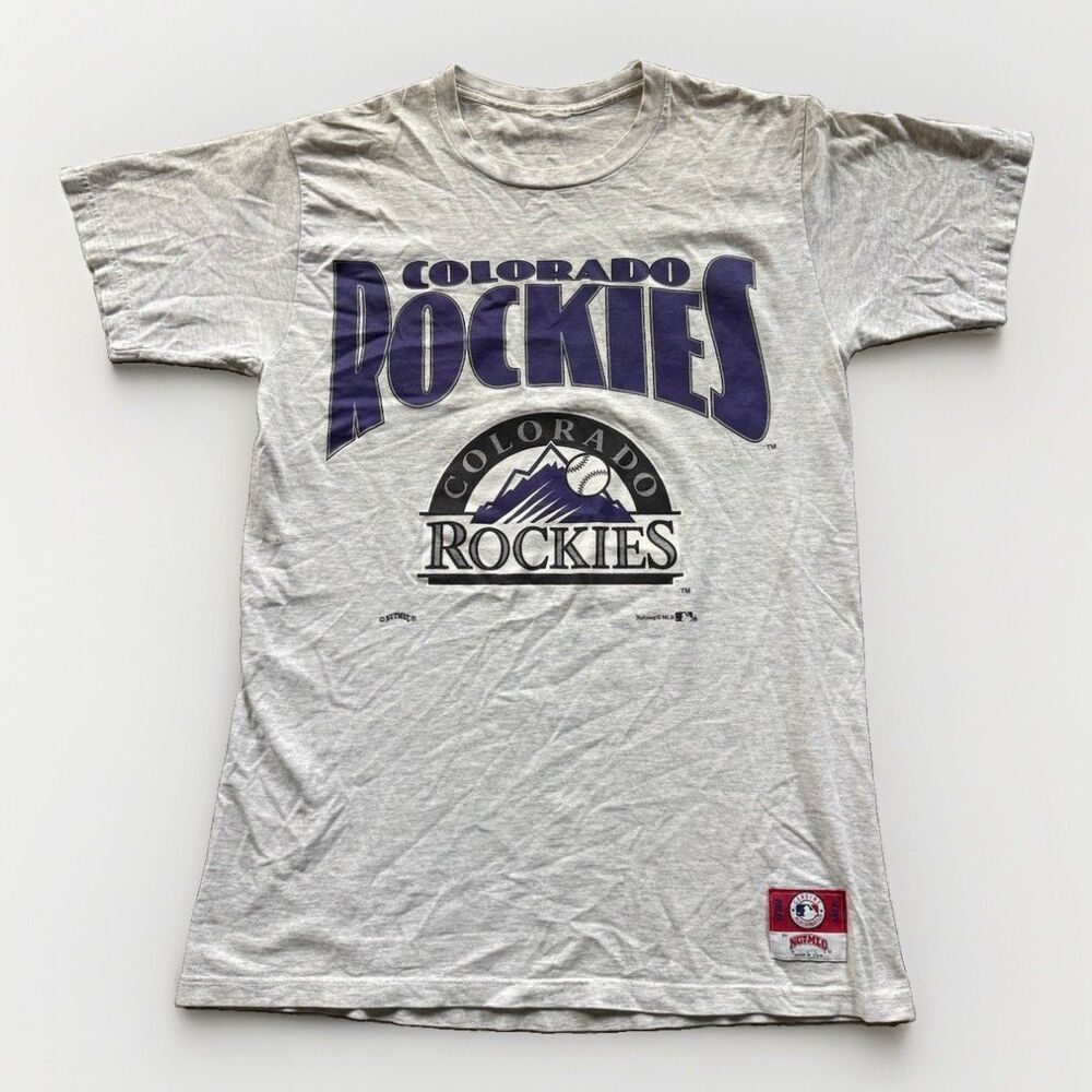 Vintage Colorado Rockies Nutmeg TShirt Large Made In USA MLB